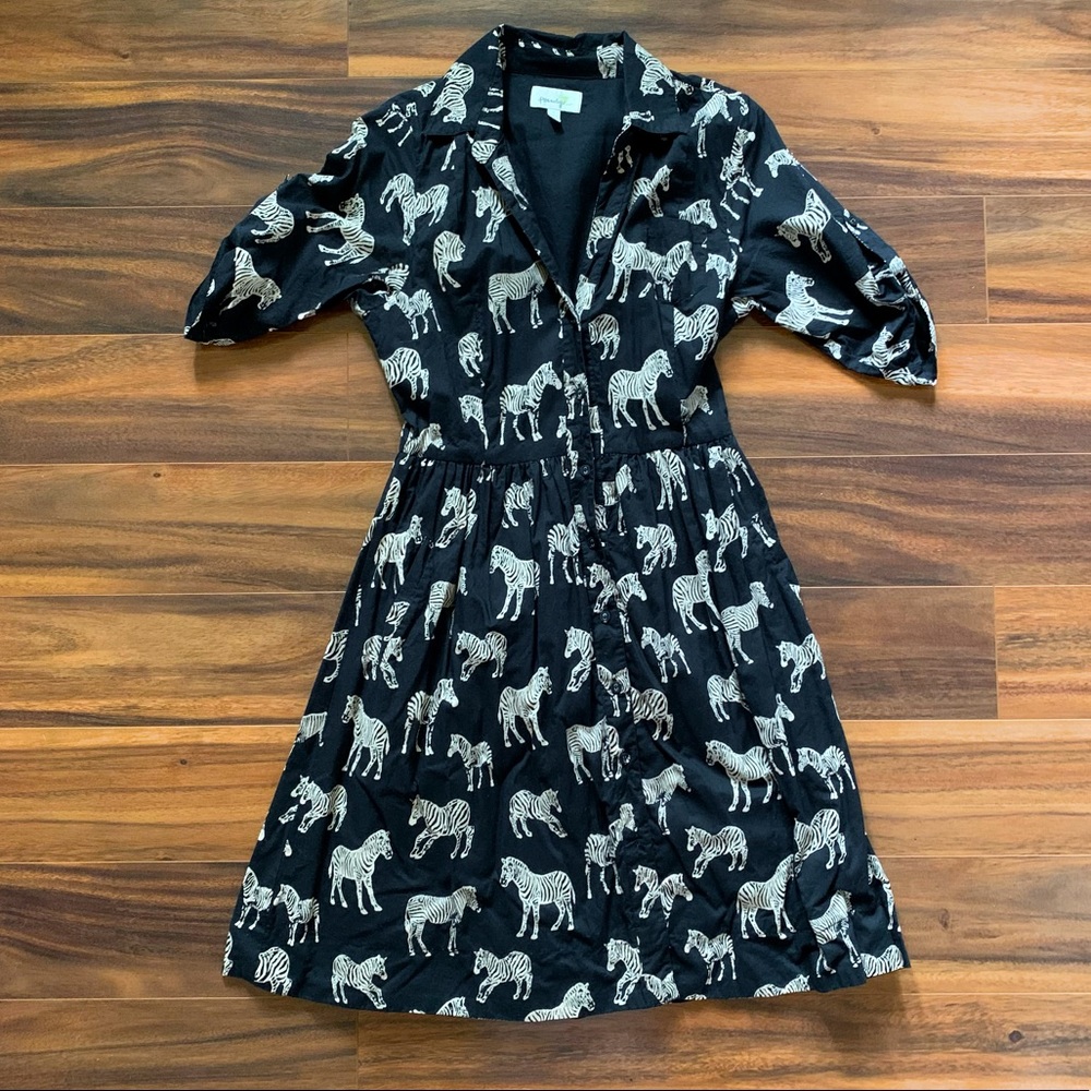 Anthropologie Porridge Zebra Print Hilda dress